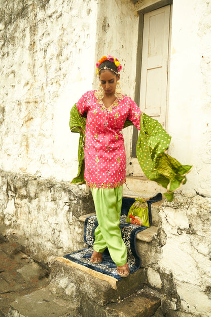 Light Pink Stripes Kurta Set