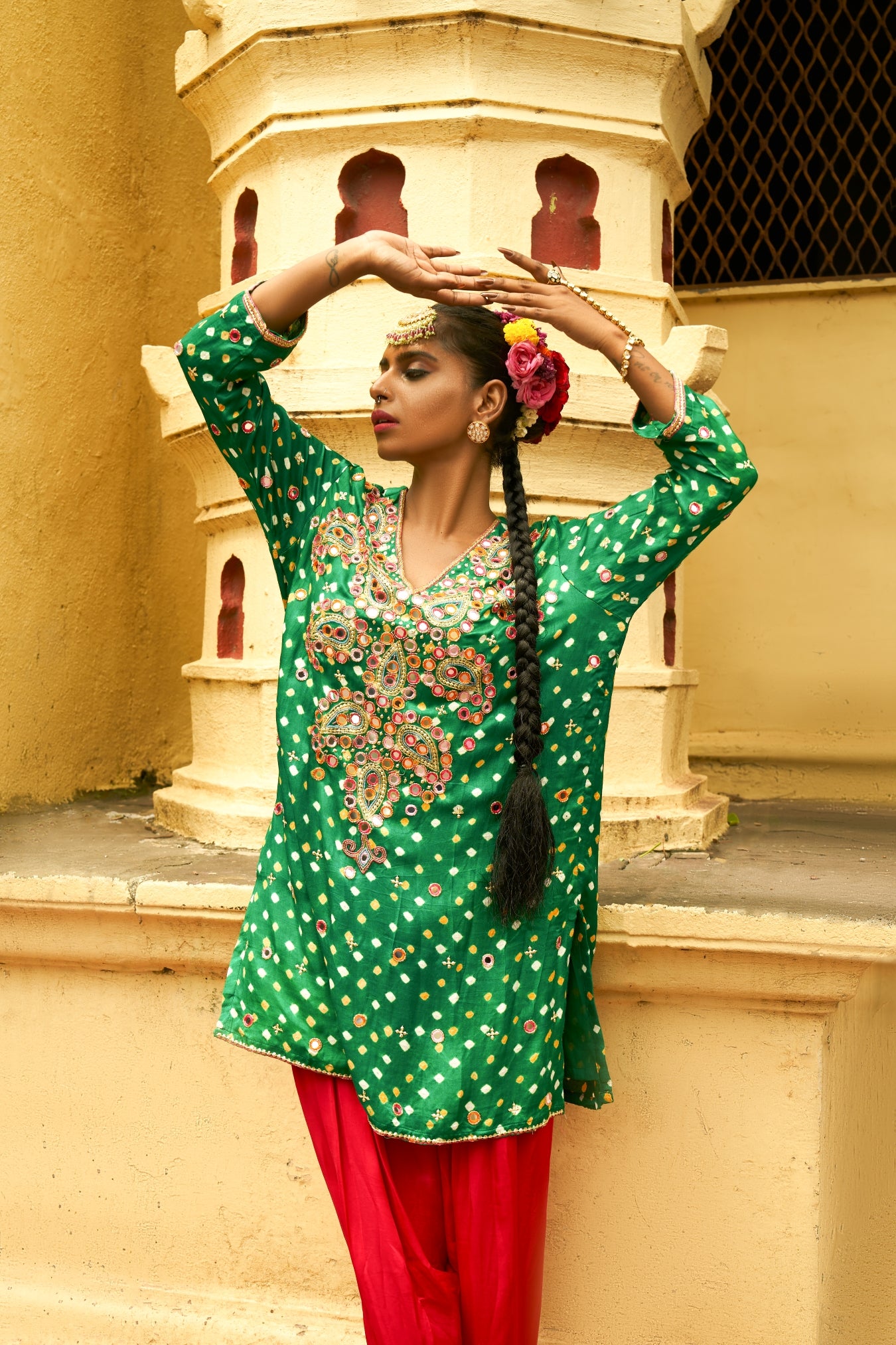 Green Small Paisley Kurta Set