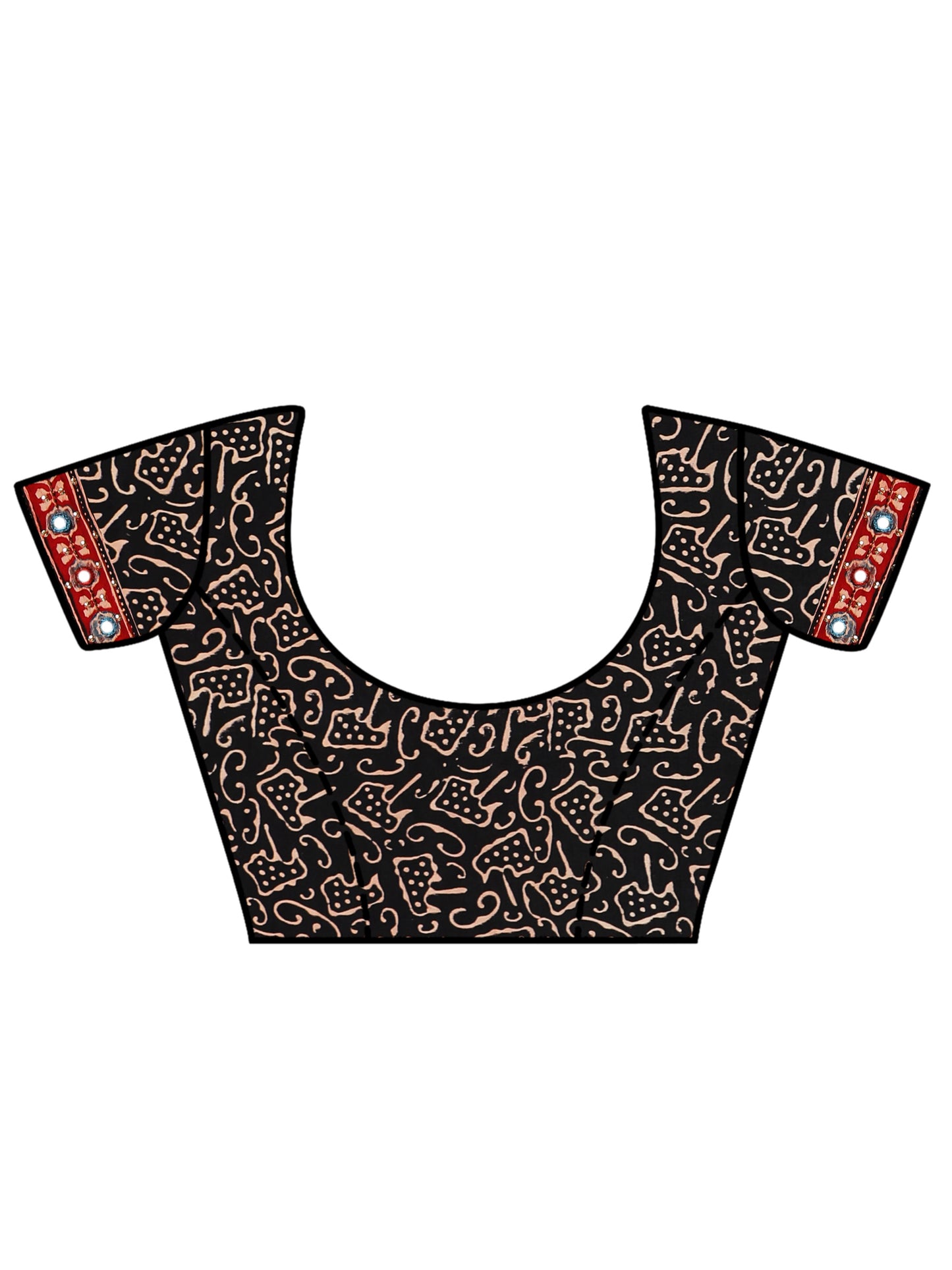 Rustic Red Star Ajrakh Saree