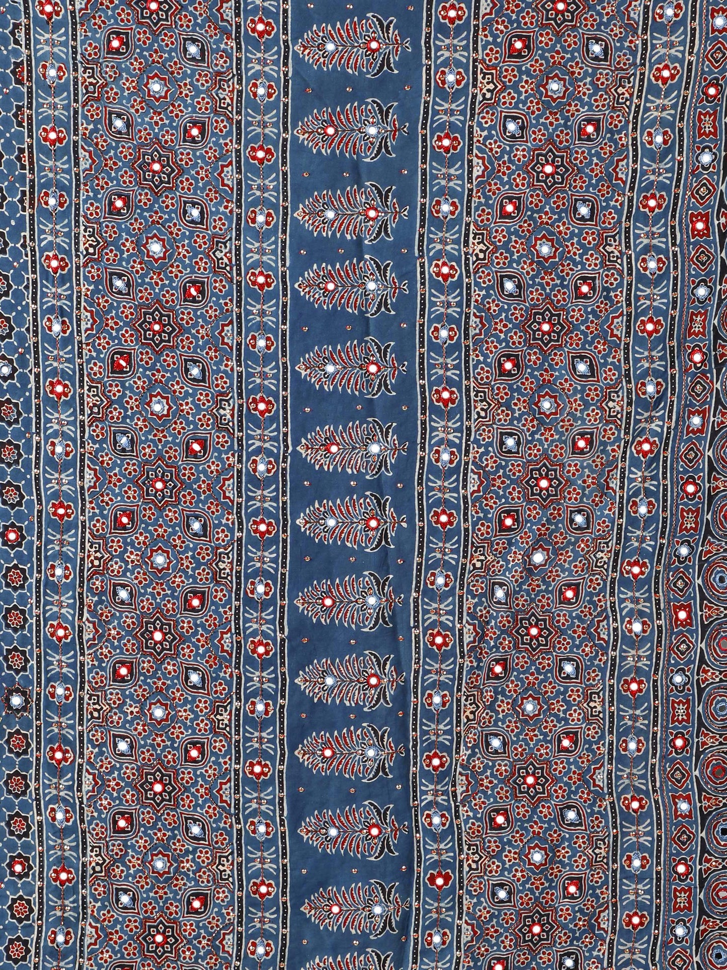 Sapphire Blue Star Ajrakh Saree