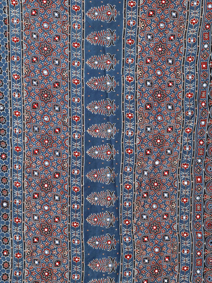 Sapphire Blue Star Ajrakh Saree