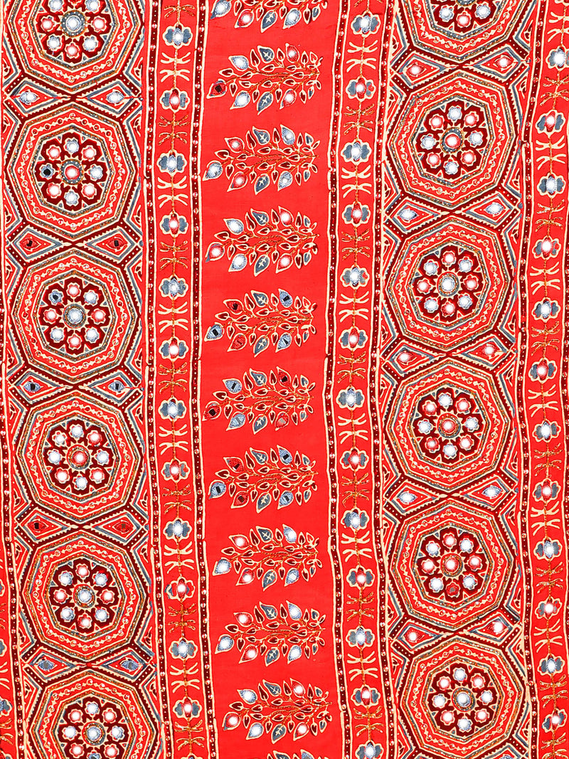 Crimson Red Ajrakh Saree