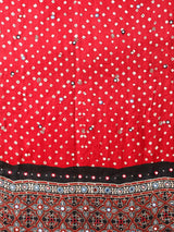 Deep Crimson Red Bandhej, Ajrakh Pallu Dupatta