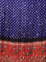 Violet Bandhej With Red Ajrakh Pallu Dupatta