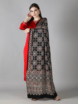 Midnight Black With Multi Hued Accents Ajrakh Dupatta