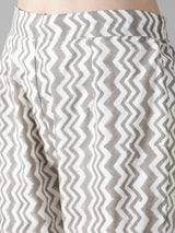 Blush Pink And Cloudy Grey With Chevron Stripes