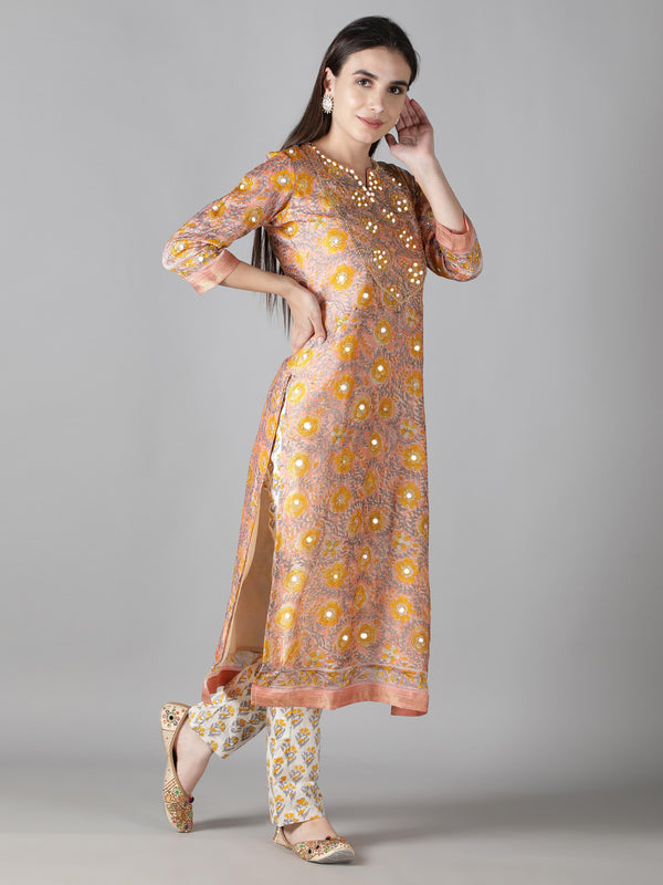 Peach And Yellow Floral Symphony