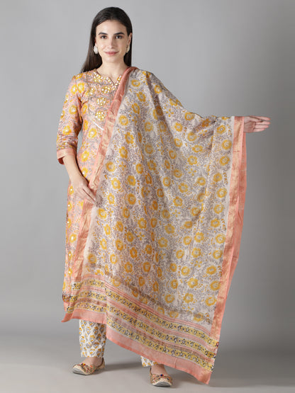 Peach And Yellow Floral Symphony