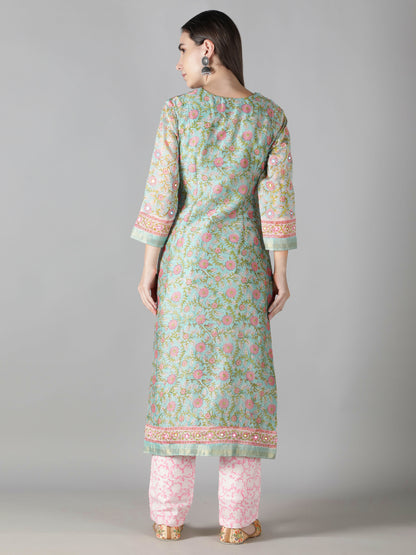 Mint Green And Rose Pink