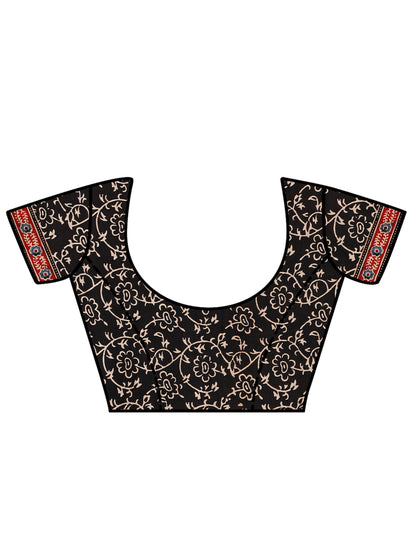 Scarlet Red Star Ajrakh Saree